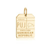 Solid Gold PUJ Punta Cana, DR Luggage Tag Charm (6546653348024)