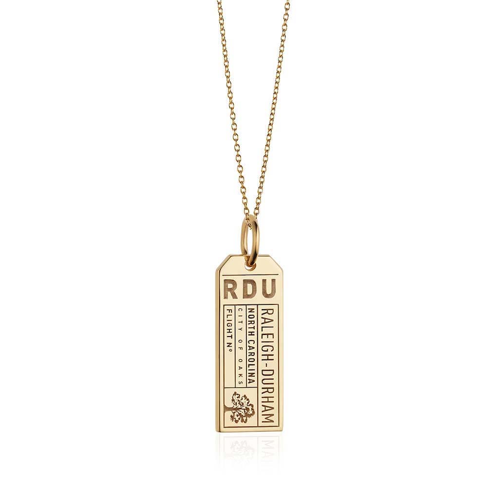 Gold Raleigh-Durham, North Carolina RDU Luggage Tag Charm - JET SET CANDY  (4580720115800)