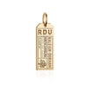 Raleigh Durham North Carolina USA RDU Luggage Tag Charm Gold