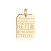 Reykjavik Iceland KEF Luggage Tag Charm Solid Gold