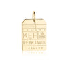 Gold Vermeil Iceland Charm, KEF Reykjavik Luggage Tag - JET SET CANDY  (1720192827450)