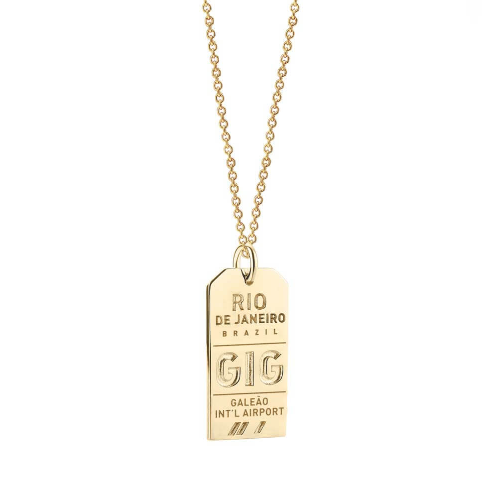 Gold Brazil Charm, GIG Rio de Janeiro Luggage Tag - JET SET CANDY  (1720191385658)