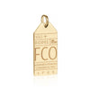 Solid Gold Rome Charm, FCO Luggage Tag - JET SET CANDY (7781899370744)