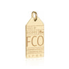 Rome Italy FCO Luggage Tag Charm Gold
