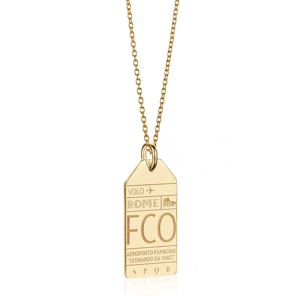 Gold Rome Charm, FCO Luggage Tag - JET SET CANDY (7781392482552)