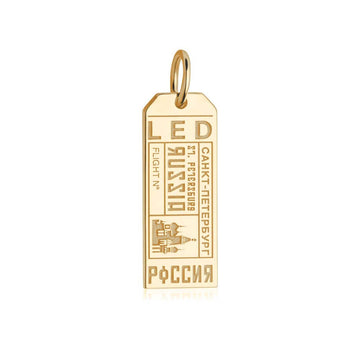 Saint Petersburg Russia LED Luggage Tag Charm Gold