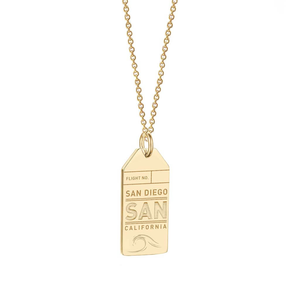 Gold California Charm, San Diego Luggage Tag - JET SET CANDY  (1720191778874)
