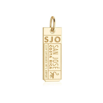 San José Costa Rica SJO Luggage Tag Charm Solid Gold