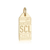 Solid Gold Travel Charm, SCL Chile Luggage Tag - JET SET CANDY  (1720178901050)