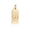 Savannah Georgia USA SAV Luggage Tag Charm Gold
