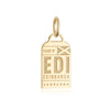Gold Vermeil Scotland Charm, EDI Edinburgh Luggage Tag - JET SET CANDY  (6714289029304)