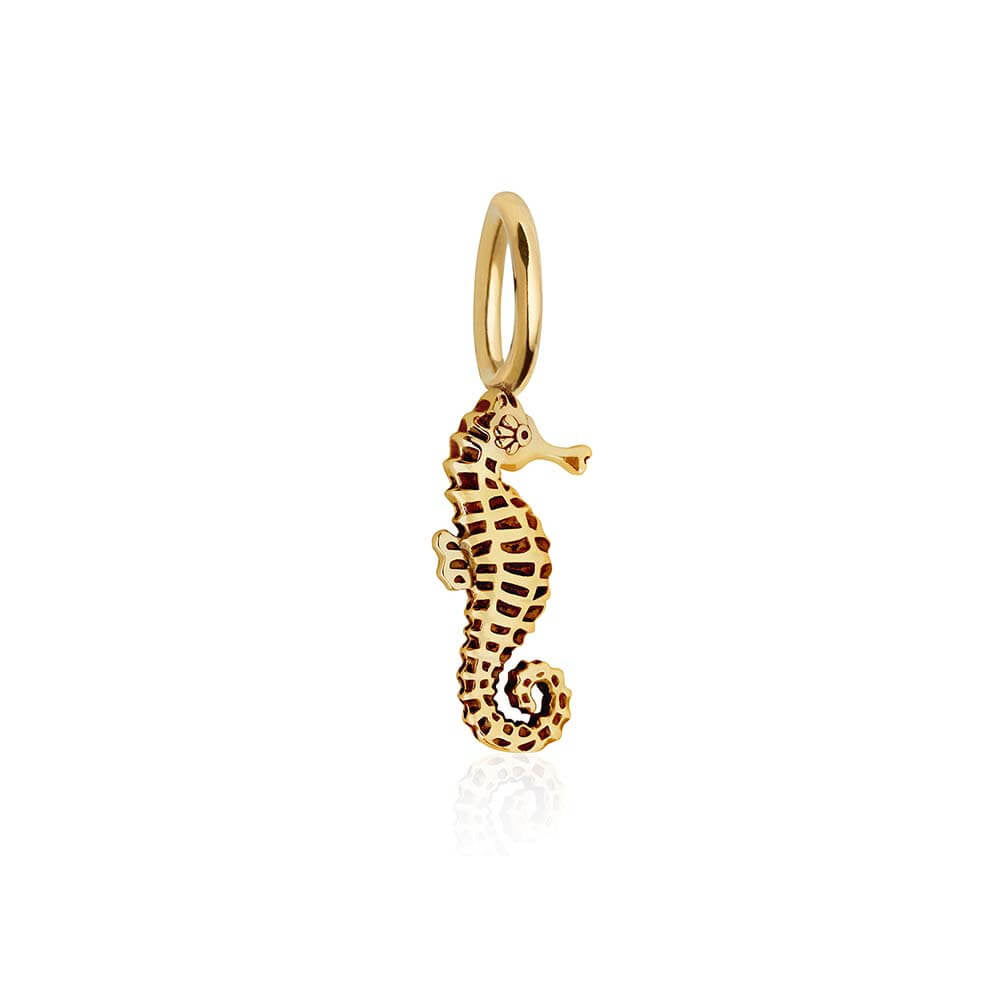 Gold Mini Seahorse Charm - JET SET CANDY  (1977361793082)