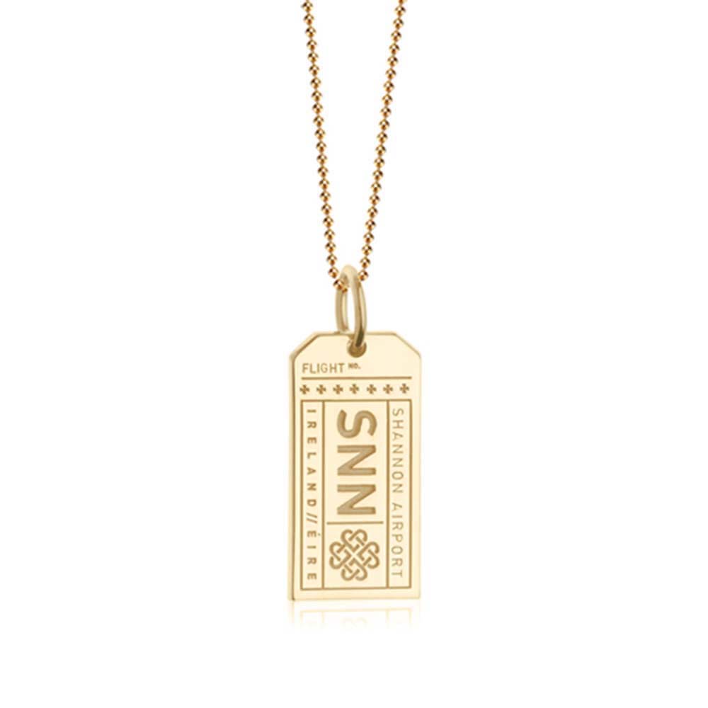 Gold Vermeil Ireland Charm, SNN Shannon Luggage Tag - JET SET CANDY  (1720195416122)