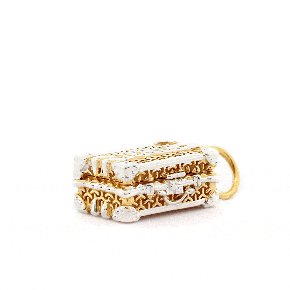 Gold Luxe Steamer Trunk Charm, Large - JET SET CANDY (7532598591736)