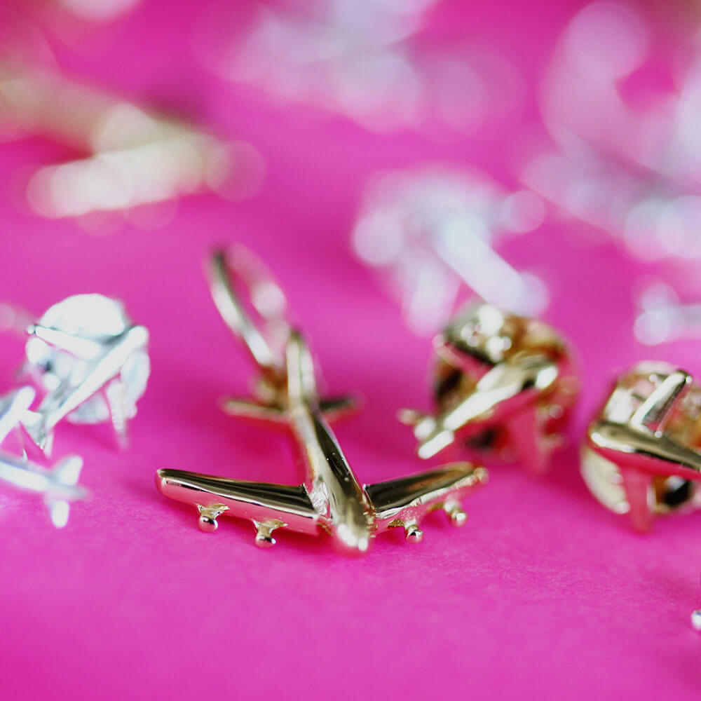 Gold Airplane Charm, Mini (SHIPS JUNE) - JET SET CANDY  (2276414095418)