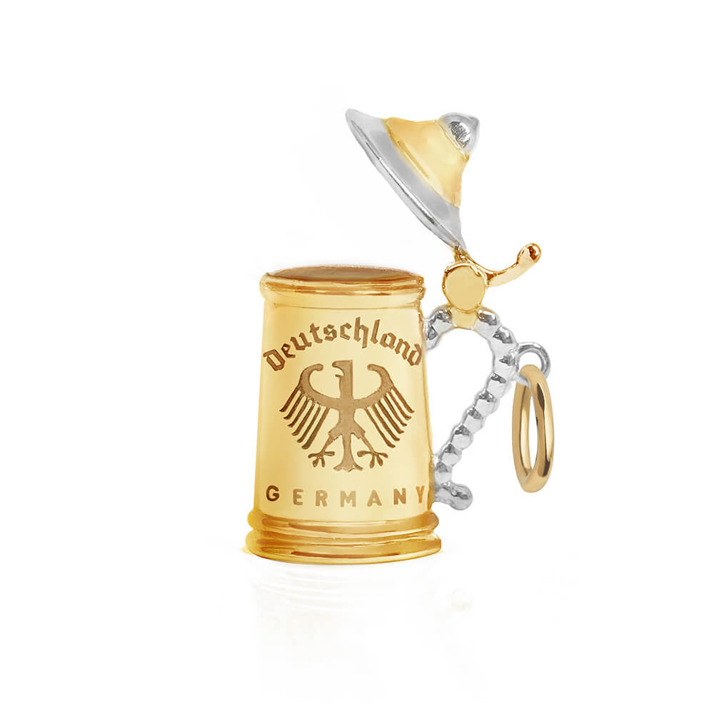 Gold Germany Charm, Beer Stein (1720171692090)