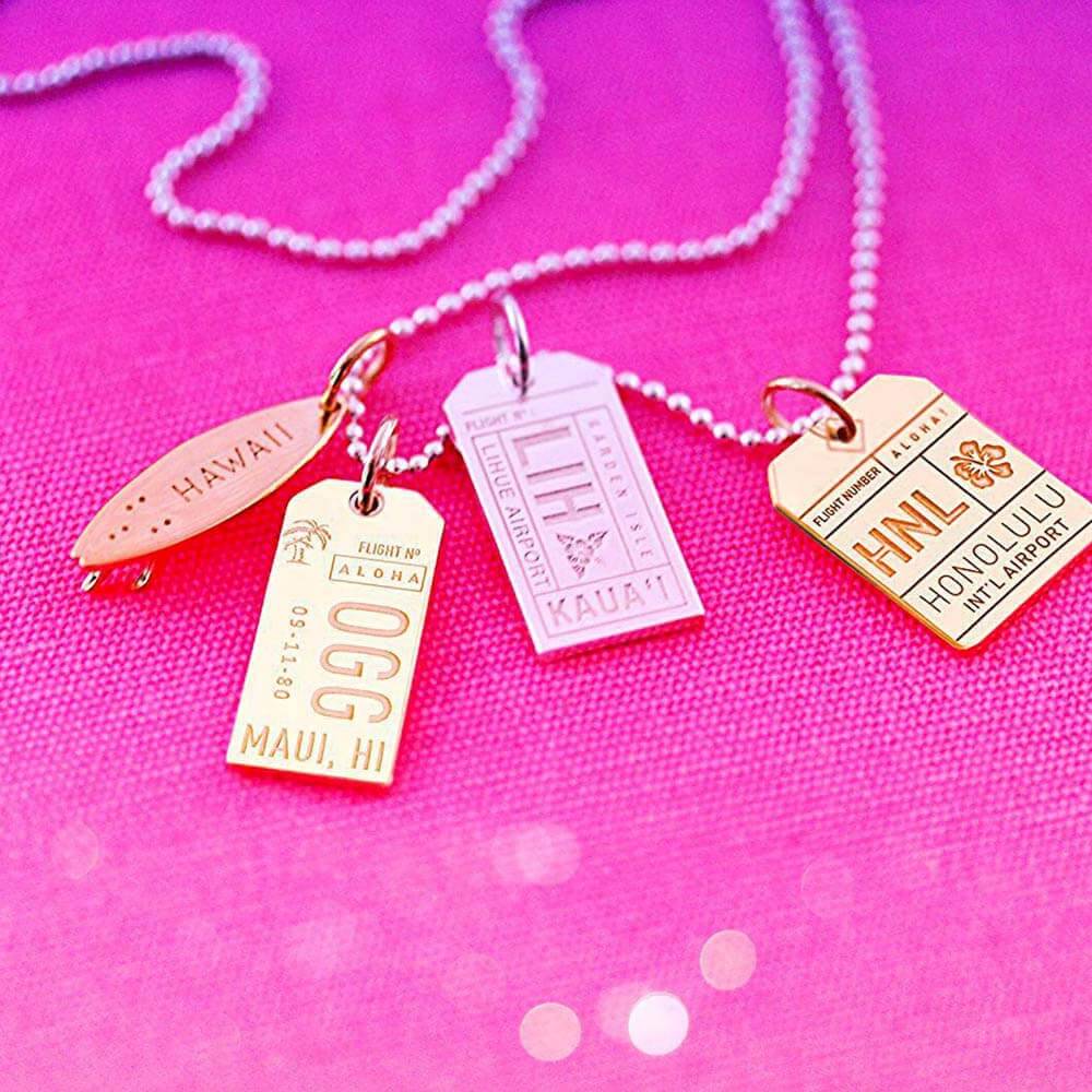 Honolulu Hawaii USA HNL Luggage Tag Charm Gold – JET SET CANDY