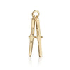 Skis Charm Solid Gold