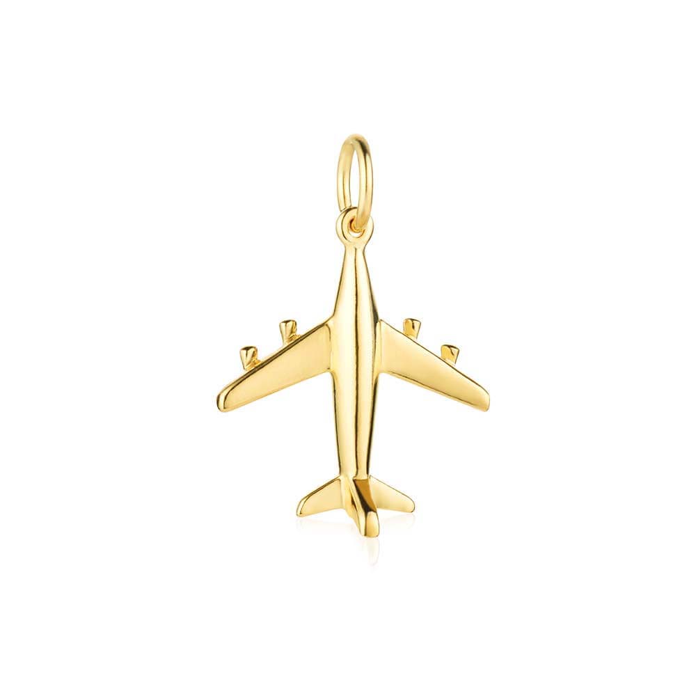 Gold Airplane Charm, Small (SHIPS JUNE) - JET SET CANDY  (1720177754170)