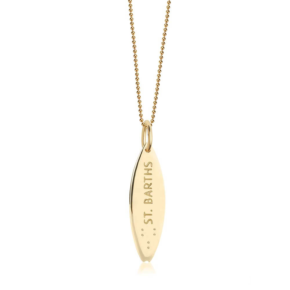 Gold Surfboard Charm, St. Barths - JET SET CANDY  (1720175296570)