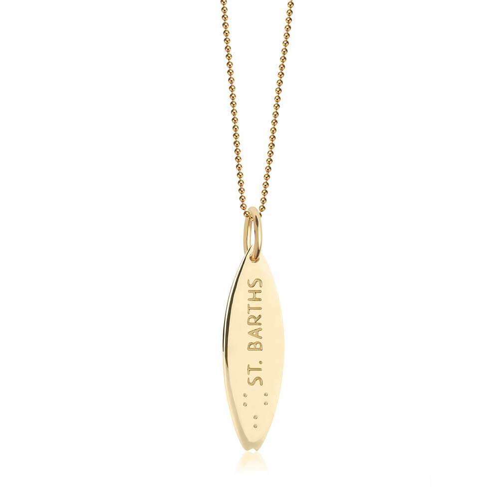 Gold Surfboard Charm, St. Barths - JET SET CANDY  (1720175296570)