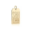 St Barths Caribbean SBH Luggage Tag Charm Solid Gold