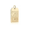 Solid Gold St. Barths Charm, SBH Luggage Tag - JET SET CANDY  (2296751063098)