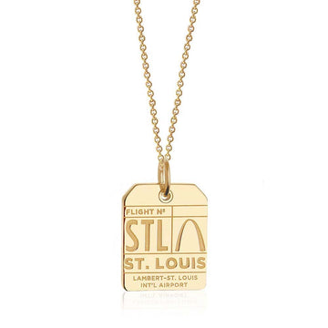 St Louis Missouri USA STL Luggage Tag Charm Gold