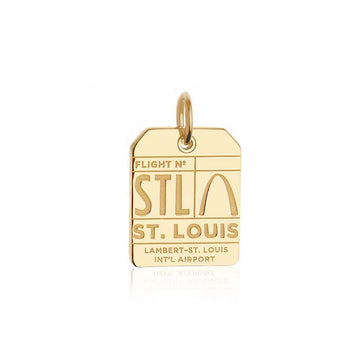 Solid Gold STL St. Louis Luggage Tag Charm