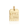 St Thomas Caribbean STT Luggage Tag Charm Gold