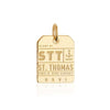 St Thomas Caribbean STT Luggage Tag Charm Solid Gold