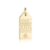 Stockholm Sweden ARN Luggage Tag Charm Gold