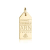 Stockholm Sweden ARN Luggage Tag Charm Solid Gold