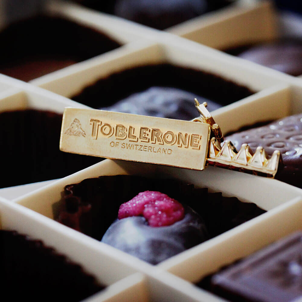 Gold Chocolate Charm, Swiss Toblerone (SHIPS JUNE) - JET SET CANDY  (1720177459258)