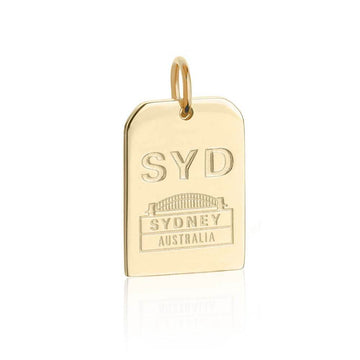 Solid Gold Australia Charm, SYD Sydney Luggage Tag