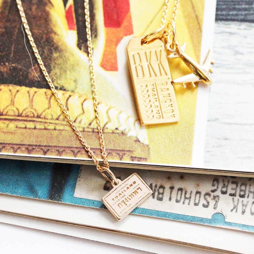 Solid Gold Mini Charm, Passport Stamp: Thailand - JET SET CANDY (1720168448058)
