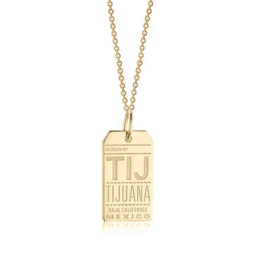 Gold Travel Charm, TIJ Tijuana Luggage Tag