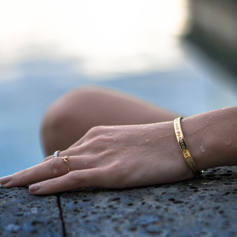Gold Inspirational Cuff Bracelet 