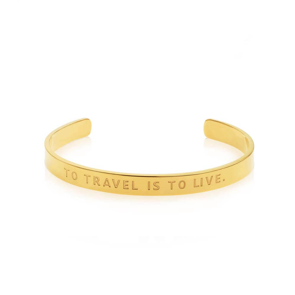 Gold Inspirational Cuff Bracelet 