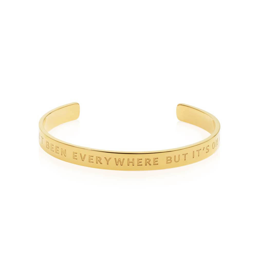 I Haven't Been Everywhere But It's On My List Cuff, Gold – JET SET CANDY