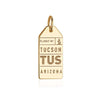 Tucson Arizona USA TUS Luggage Tag Charm Gold