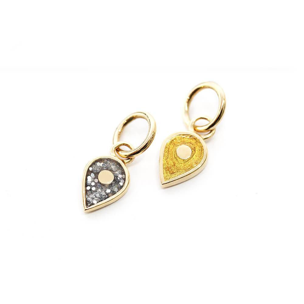 Solid Gold December Map Pin Charm with Turquoise Enamel - JET SET CANDY (7532598001912)