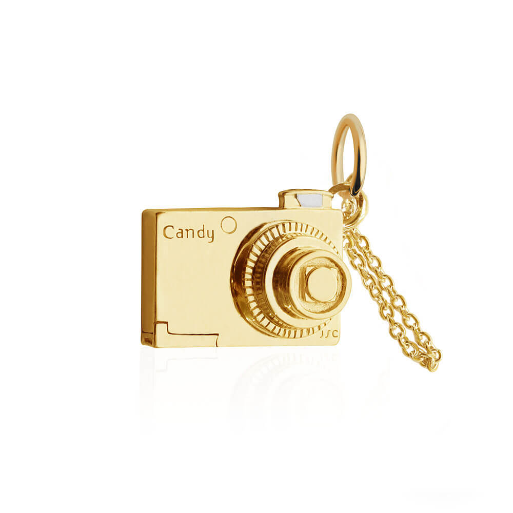 Solid Gold Camera Charm - JET SET CANDY (7535262466296)