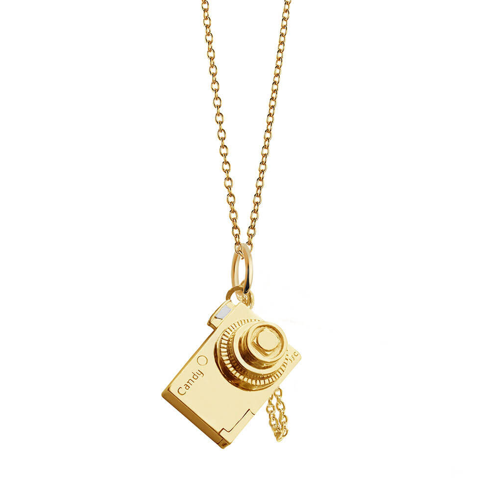 Solid Gold Camera Charm - JET SET CANDY (7535262466296)
