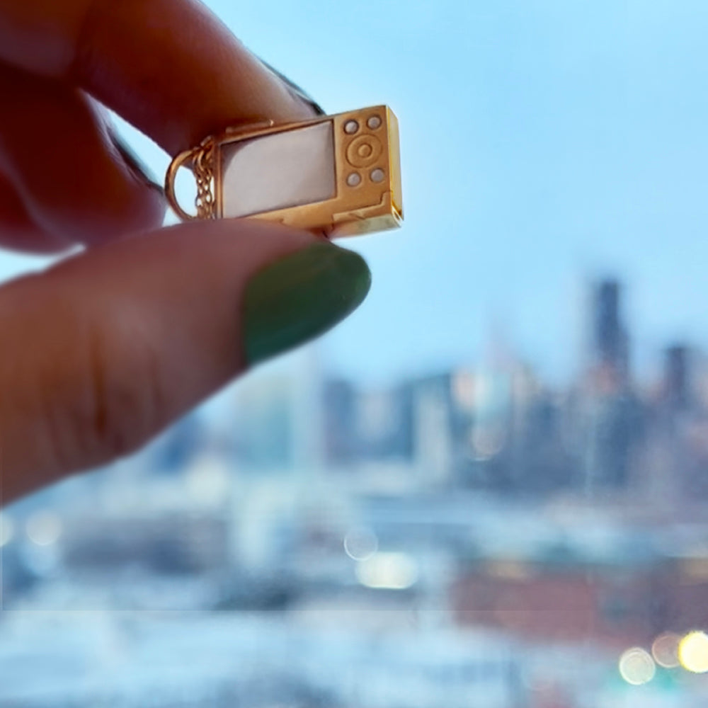Solid Gold Camera Charm - JET SET CANDY (7535262466296)