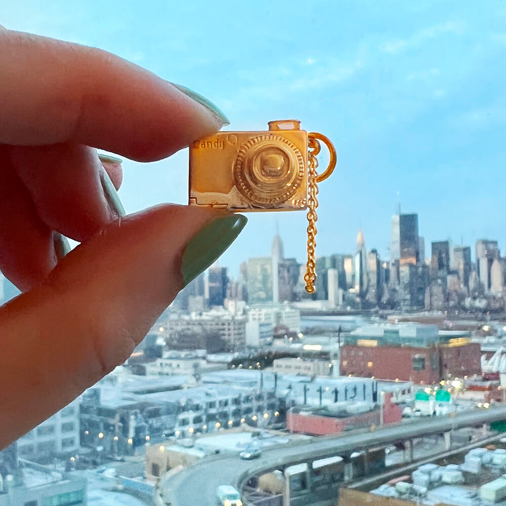 Solid Gold Camera Charm - JET SET CANDY (7535262466296)