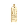 Solid Gold Italy Charm, VCE Venice Luggage Tag - JET SET CANDY  (1720192008250)