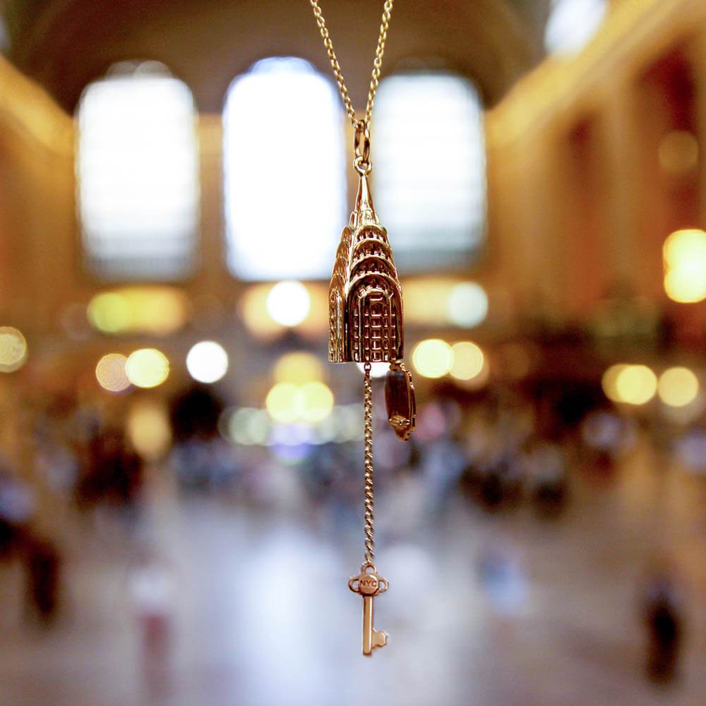 New York Gold Charm, Chrysler Building - JET SET CANDY  (1720174805050)