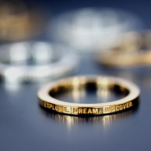 Gold Travel-Inspired Ring, Explore Dream Discover - JET SET CANDY  (1977346261050)