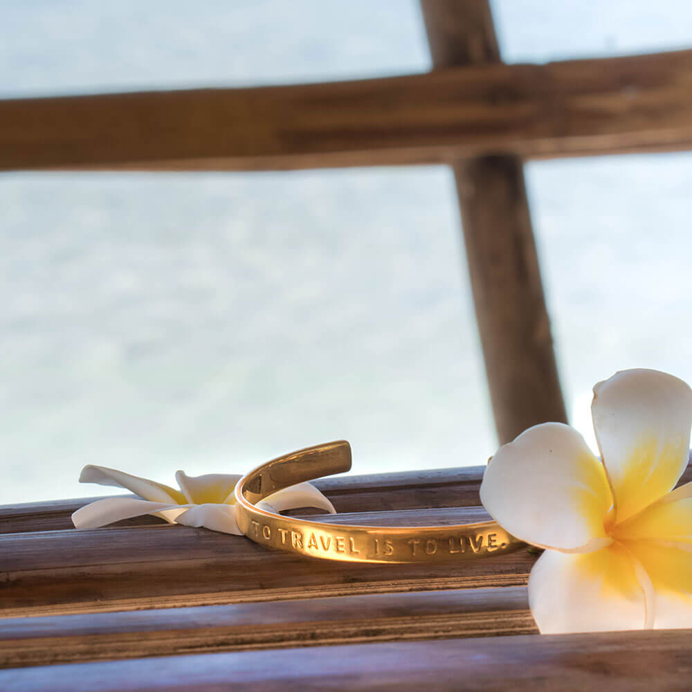 Gold Inspirational Cuff Bracelet 